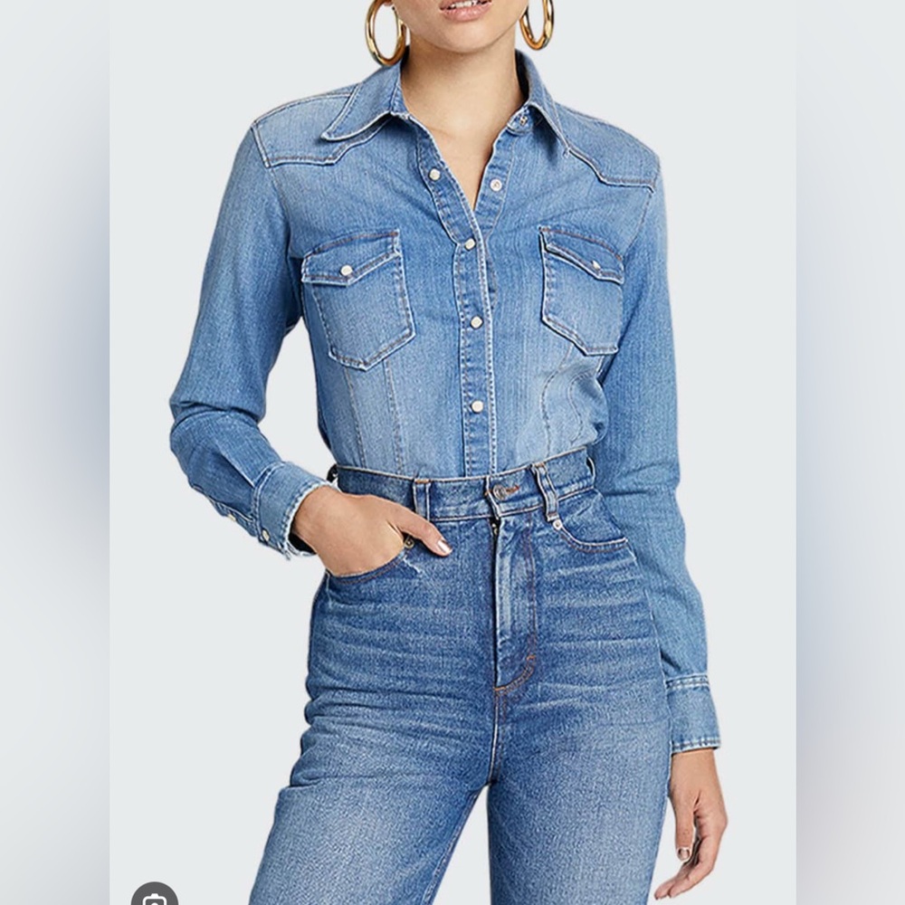 NWT ALC Sullivan denim shirt blouse 2